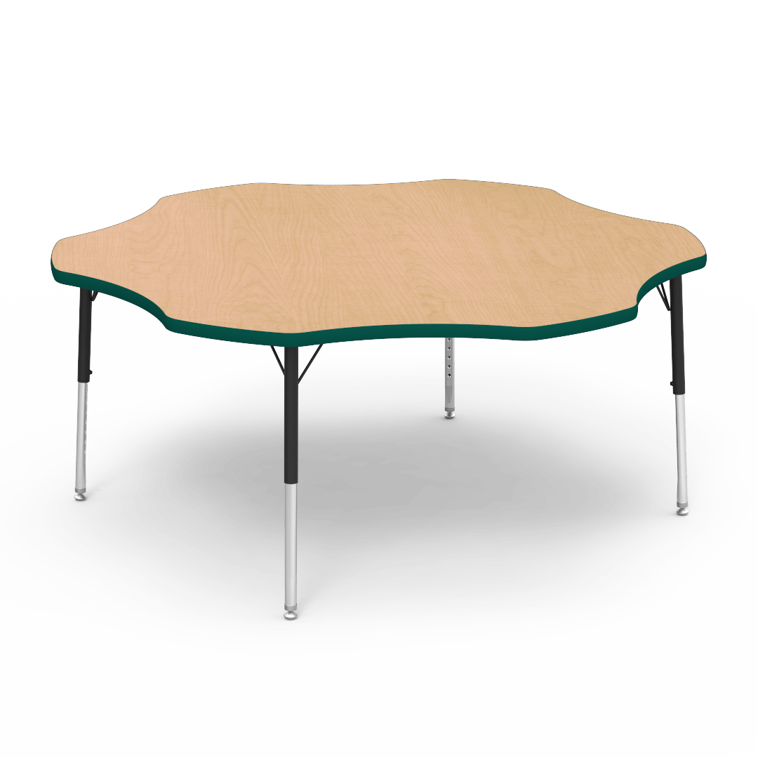 Virco 48FLOW60LO - Virco 4000 Series Flower Activity Table with Heavy Duty Laminate Top - Preschool Height Adjustable Legs (60" Diameter x 17"-25"H) - SchoolOutlet