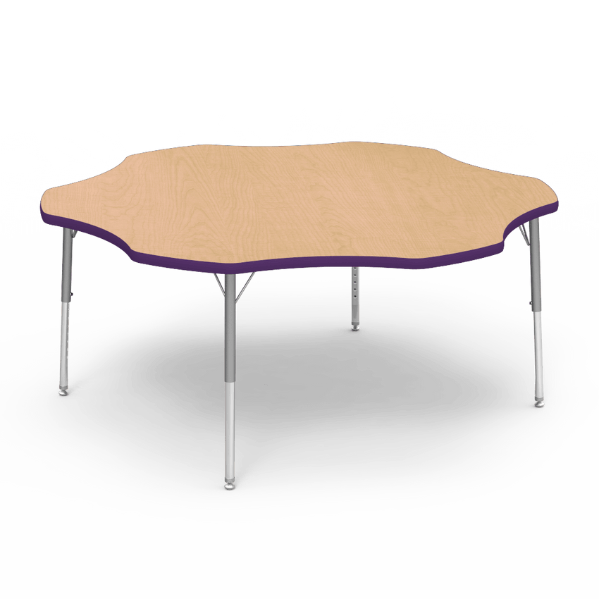 Virco 48FLOW60LO - Virco 4000 Series Flower Activity Table with Heavy Duty Laminate Top - Preschool Height Adjustable Legs (60" Diameter x 17"-25"H) - SchoolOutlet