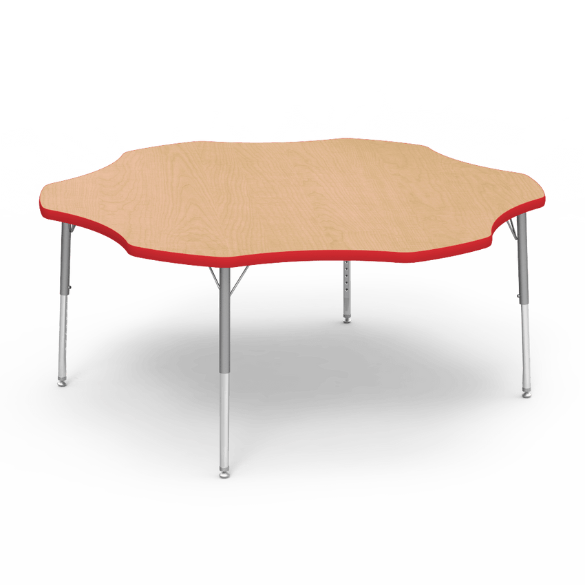 Virco 48FLOW60LO - Virco 4000 Series Flower Activity Table with Heavy Duty Laminate Top - Preschool Height Adjustable Legs (60" Diameter x 17"-25"H) - SchoolOutlet