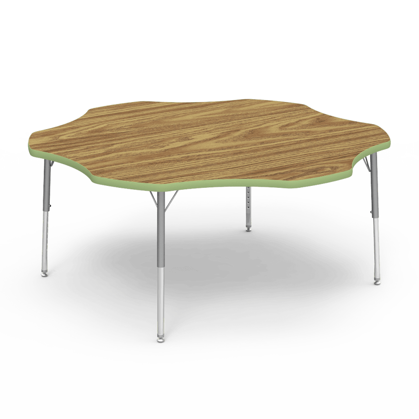 Virco 48FLOW60LO - Virco 4000 Series Flower Activity Table with Heavy Duty Laminate Top - Preschool Height Adjustable Legs (60" Diameter x 17"-25"H) - SchoolOutlet