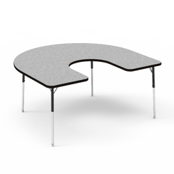 Virco 48HORSE60 - Virco 4000 Series Horseshoe Activity Table with Heavy Duty Laminate Top and Adjustable Height Legs (60"W x 66"L x 22"-30"H)