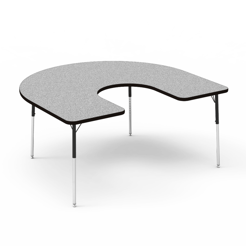 Virco 48HORSE60 - Virco 4000 Series Horseshoe Activity Table with Heavy Duty Laminate Top and Adjustable Height Legs (60"W x 66"L x 22"-30"H) - SchoolOutlet