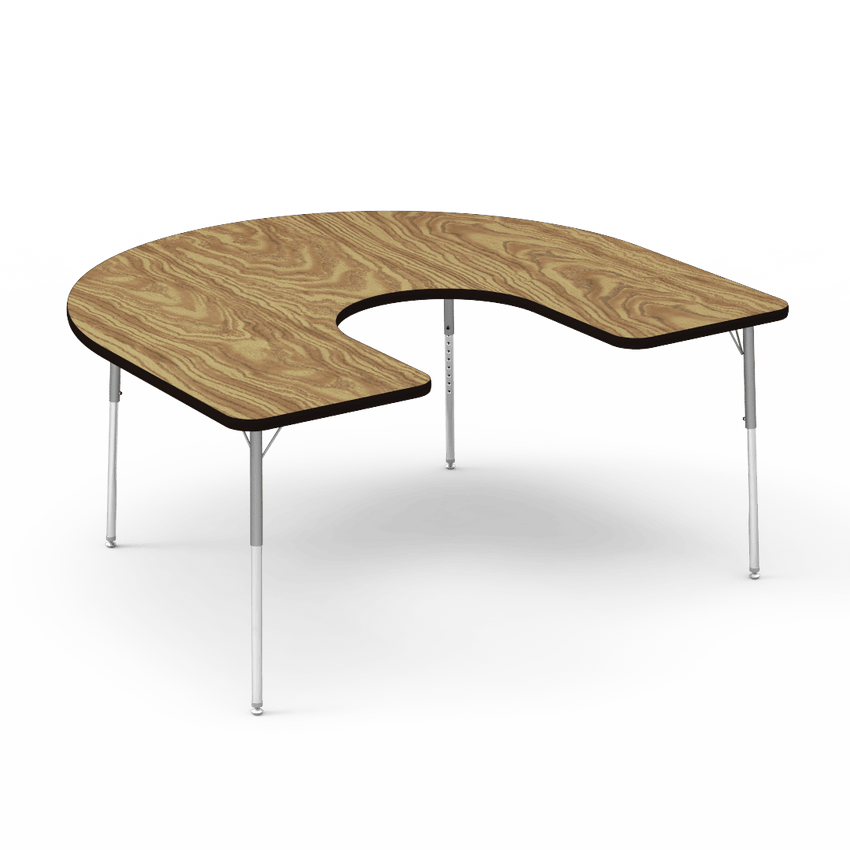 Virco 48HORSE60 - Virco 4000 Series Horseshoe Activity Table with Heavy Duty Laminate Top and Adjustable Height Legs (60"W x 66"L x 22"-30"H) - SchoolOutlet