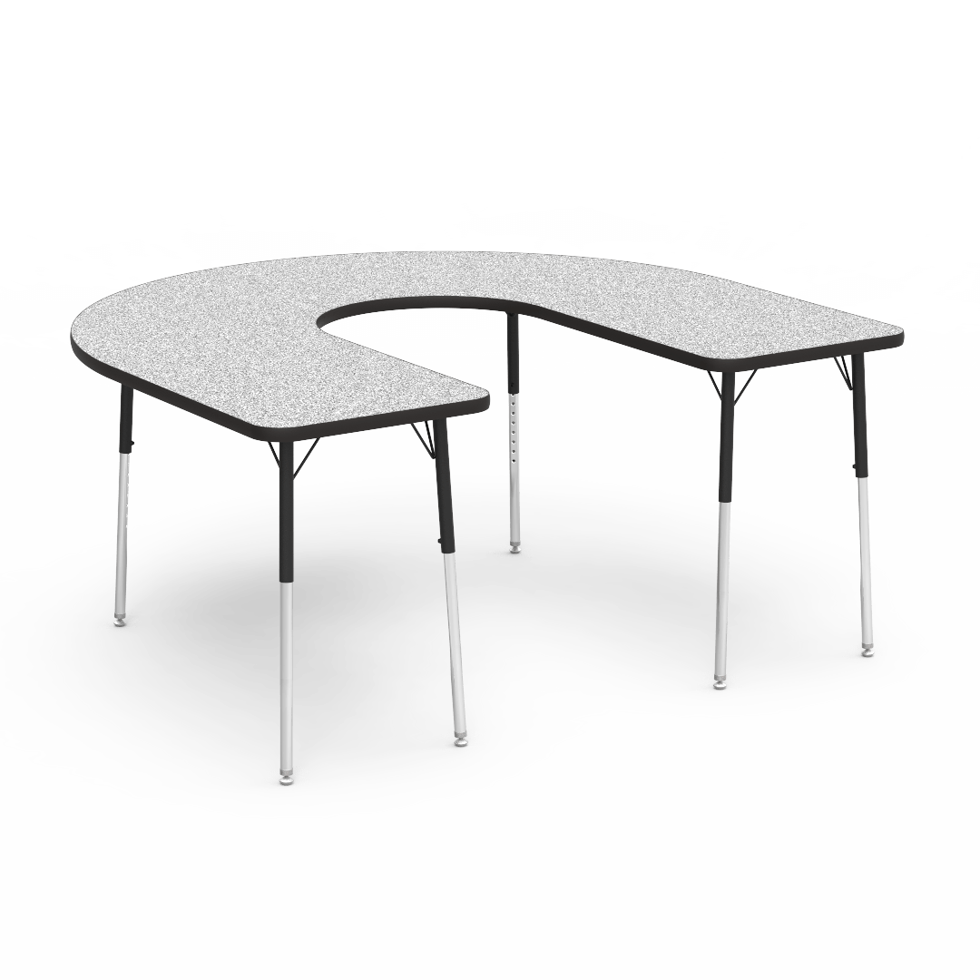 Virco 48HORSE60DC - Virco 4000 Series Deep Cut Horseshoe Activity Table with Heavy Duty Laminate Top (60"W x 66"L x 22-30"H) - SchoolOutlet