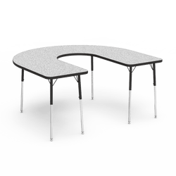 Virco 48HORSE60DC - Virco 4000 Series Deep Cut Horseshoe Activity Table with Heavy Duty Laminate Top (60"W x 66"L x 22-30"H)