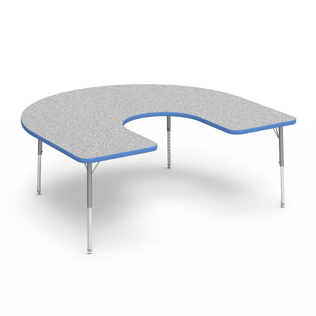 Virco 48HORSE60LO - 4000 Series Horseshoe Activity Table with Heavy Duty Laminate Top - Preschool Height Adjustable Legs (60"W x 66"L x 17"-25"H) - SchoolOutlet