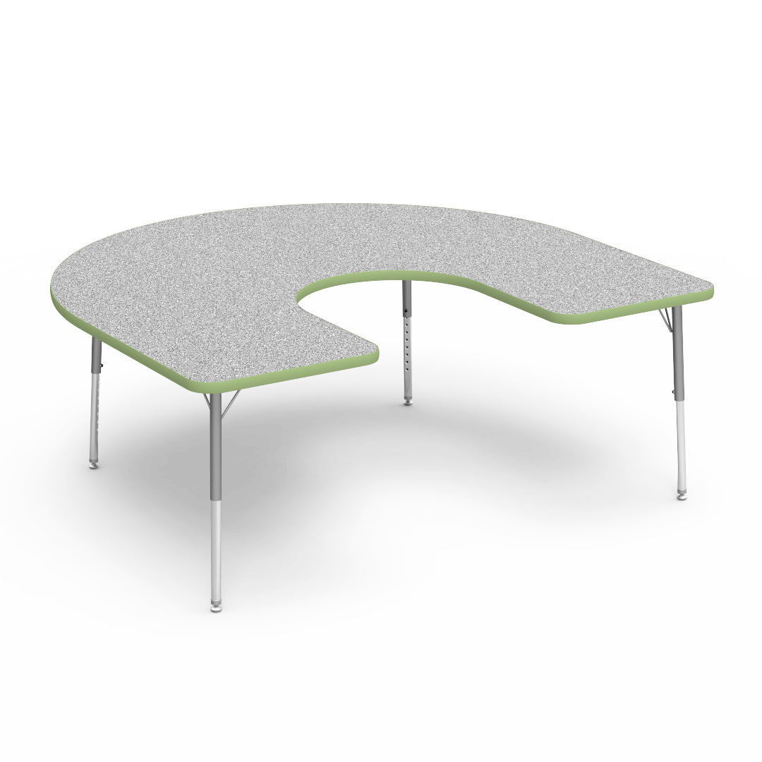 Virco 48HORSE60LO - 4000 Series Horseshoe Activity Table with Heavy Duty Laminate Top - Preschool Height Adjustable Legs (60"W x 66"L x 17"-25"H) - SchoolOutlet