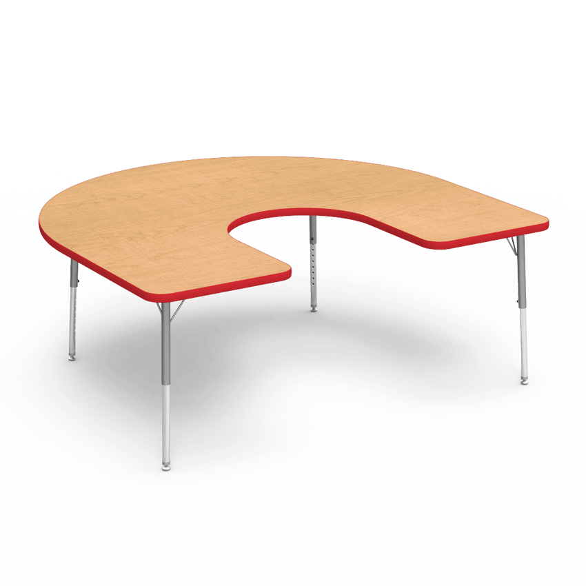 Virco 48HORSE60LO - 4000 Series Horseshoe Activity Table with Heavy Duty Laminate Top - Preschool Height Adjustable Legs (60"W x 66"L x 17"-25"H) - SchoolOutlet