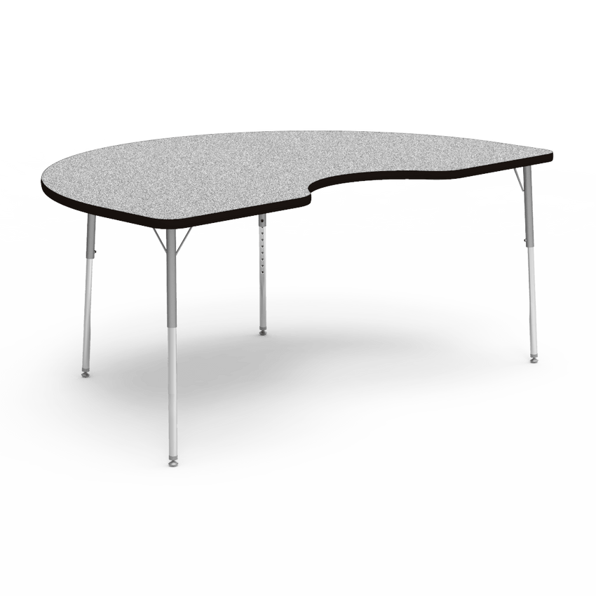 Virco 48KID72 - Virco 4000 Series Kidney Activity Table with Heavy Duty Laminate Top (48"W x 72"L x 22-30"H) - SchoolOutlet