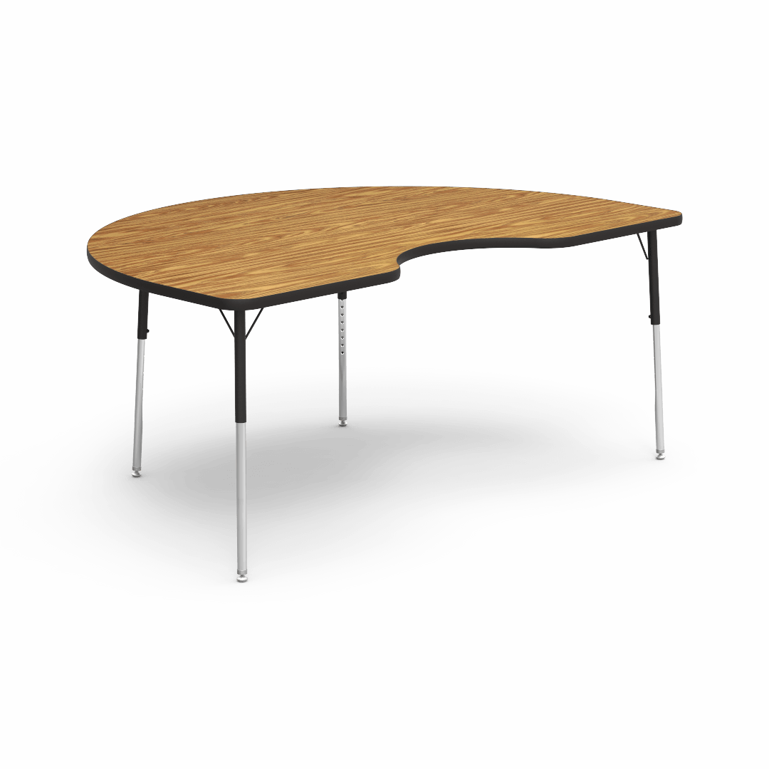 Oak top adjustable activity table