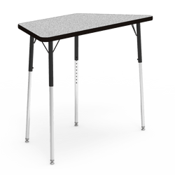 Virco 48TRAP48 - Virco 4000 Series Trapezoid Activity Table with Heavy Duty Laminate Top (24"W x 48"L x 22"-30"H)