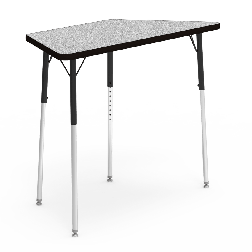 Virco 48TRAP48 - Virco 4000 Series Trapezoid Activity Table with Heavy Duty Laminate Top (24"W x 48"L x 22"-30"H) - SchoolOutlet