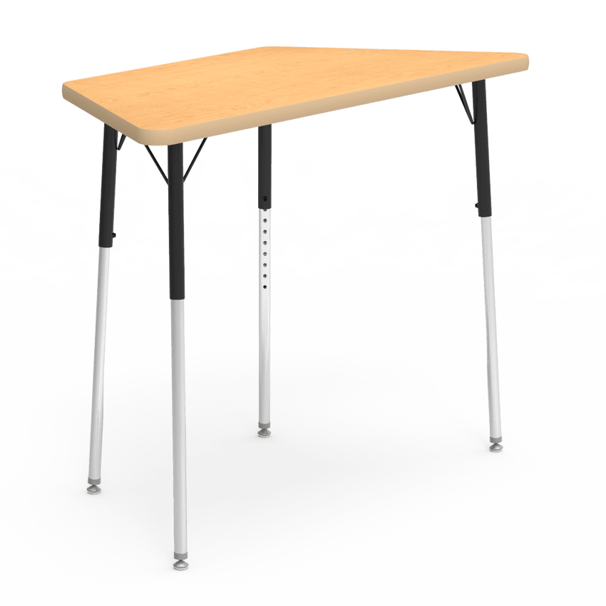 Virco 48TRAP48 - Virco 4000 Series Trapezoid Activity Table with Heavy Duty Laminate Top (24"W x 48"L x 22"-30"H) - SchoolOutlet