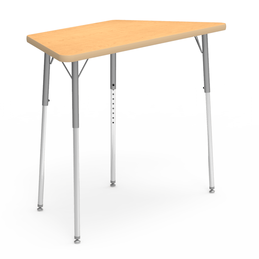Virco 48TRAP48 - Virco 4000 Series Trapezoid Activity Table with Heavy Duty Laminate Top (24"W x 48"L x 22"-30"H) - SchoolOutlet
