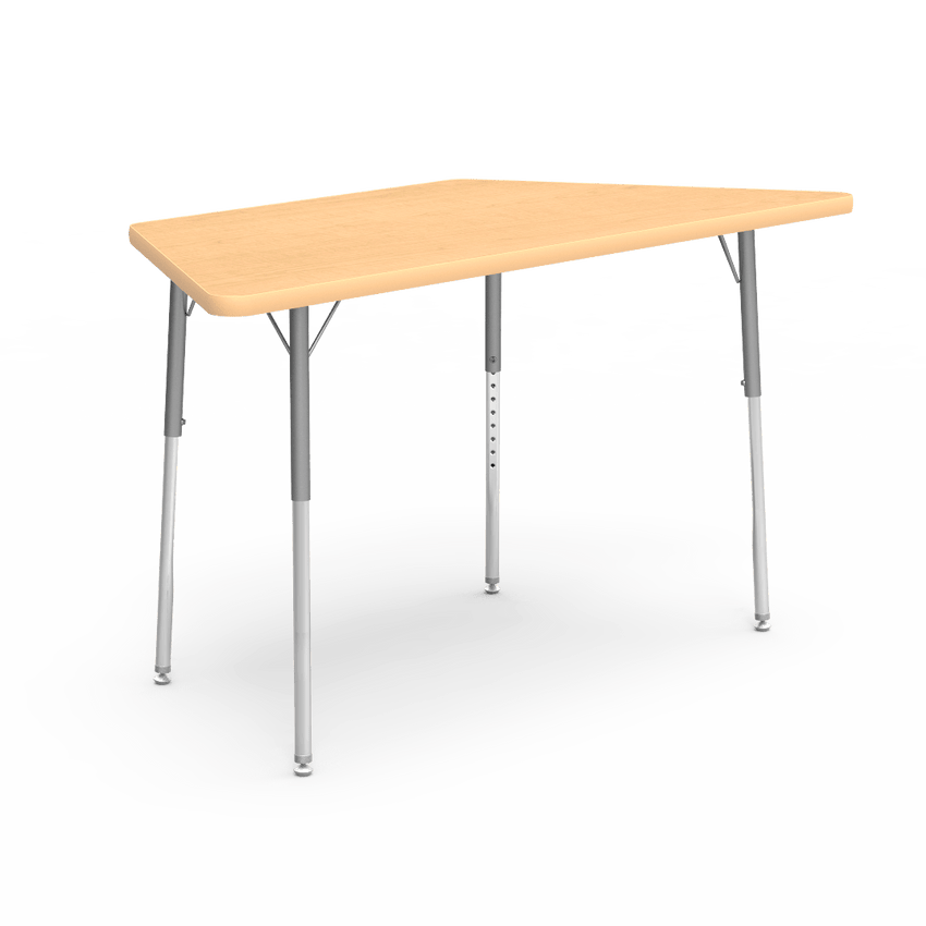 Virco 48TRAP60 - Virco 4000 Series Trapezoid Activity Table with Heavy Duty Laminate Top (30"W x 60"L x 22"-30"H) - SchoolOutlet