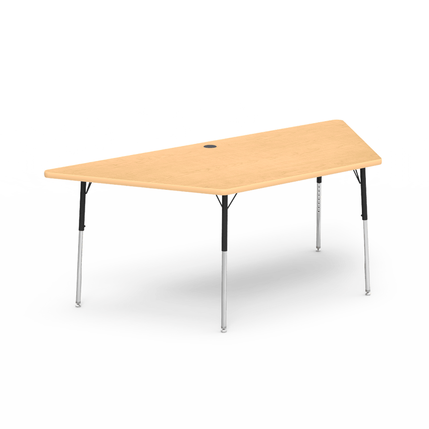 Trapezoid Activity Table with Heavy Duty Laminate Top (42"W x 84"L x 22-30"H) - SchoolOutlet