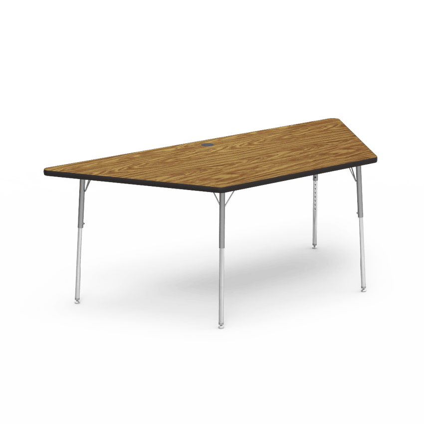 Trapezoid Activity Table with Heavy Duty Laminate Top (42"W x 84"L x 22-30"H) - SchoolOutlet