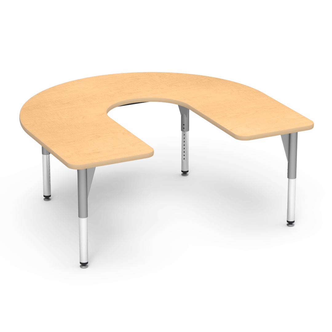 Virco 50HORSE60DCADJ - 5000 Series Activity Table, 60" x 66" Deep-Center Horseshoe Top (Virco 50HORSE60DCADJ) - SchoolOutlet