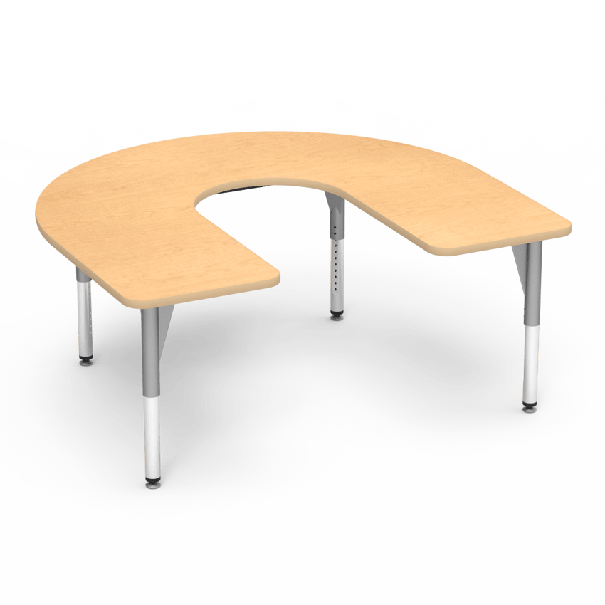 Virco 50HORSE60DCADJ - 5000 Series Activity Table, 60" x 66" Deep-Center Horseshoe Top (Virco 50HORSE60DCADJ) - SchoolOutlet