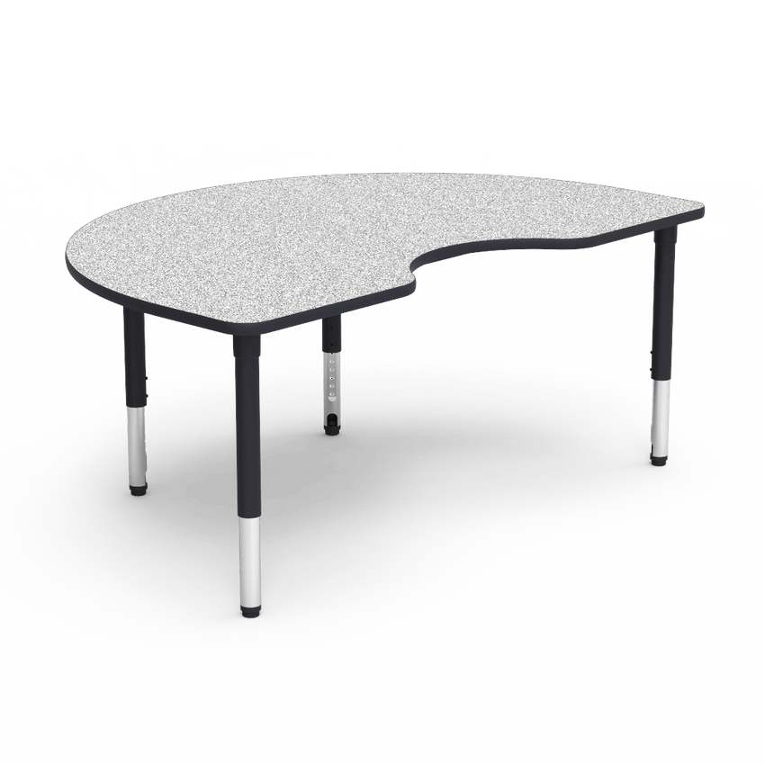 Virco 50KID72ADJ - 5000 Series Activity Table, 48"W x 72"L Kidney Top and Adjustable Height Legs (24" - 32"H) - SchoolOutlet