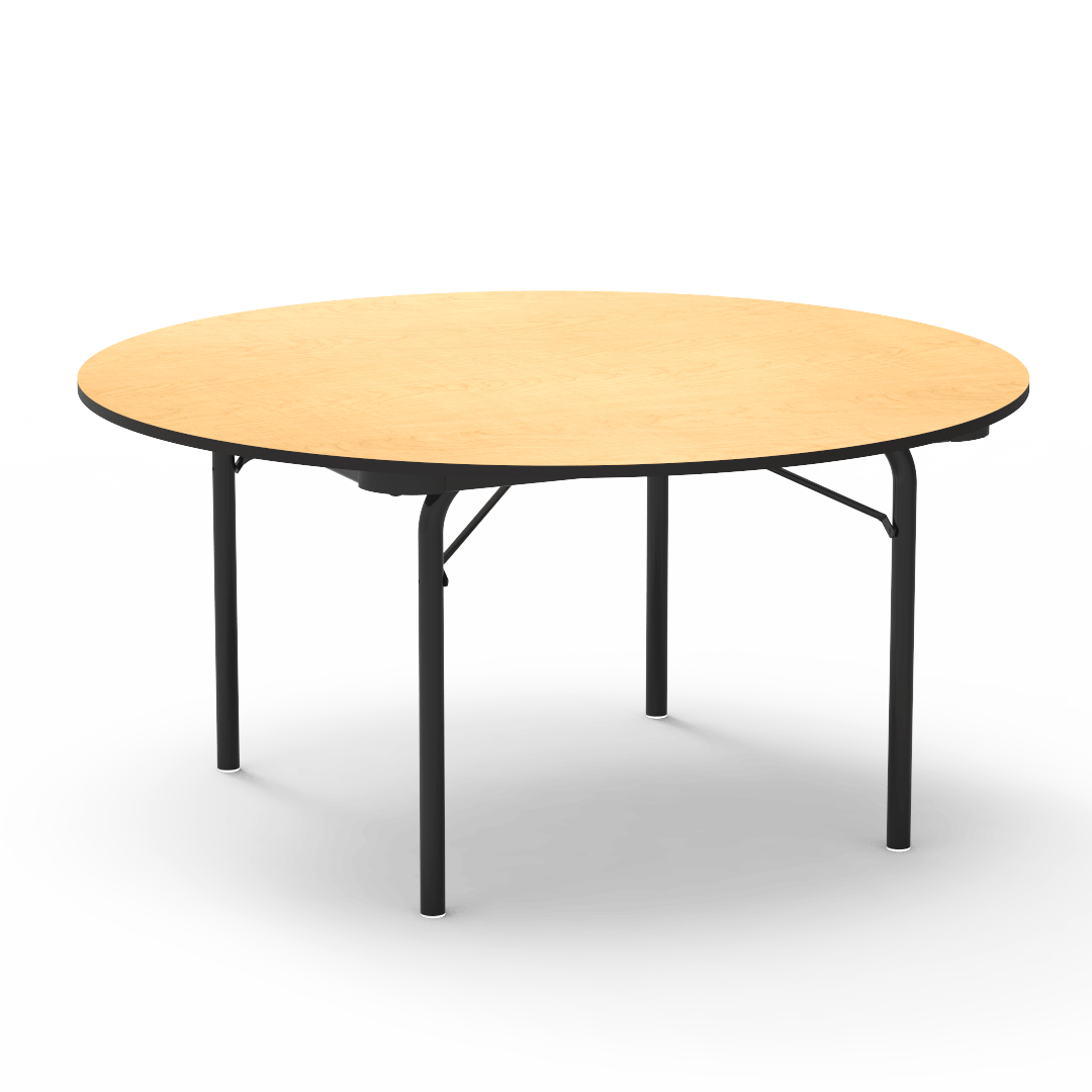 Virco 6060R - 6000 series Round 60" Diameter Folding Table, 3/4" thick particle board top - SchoolOutlet