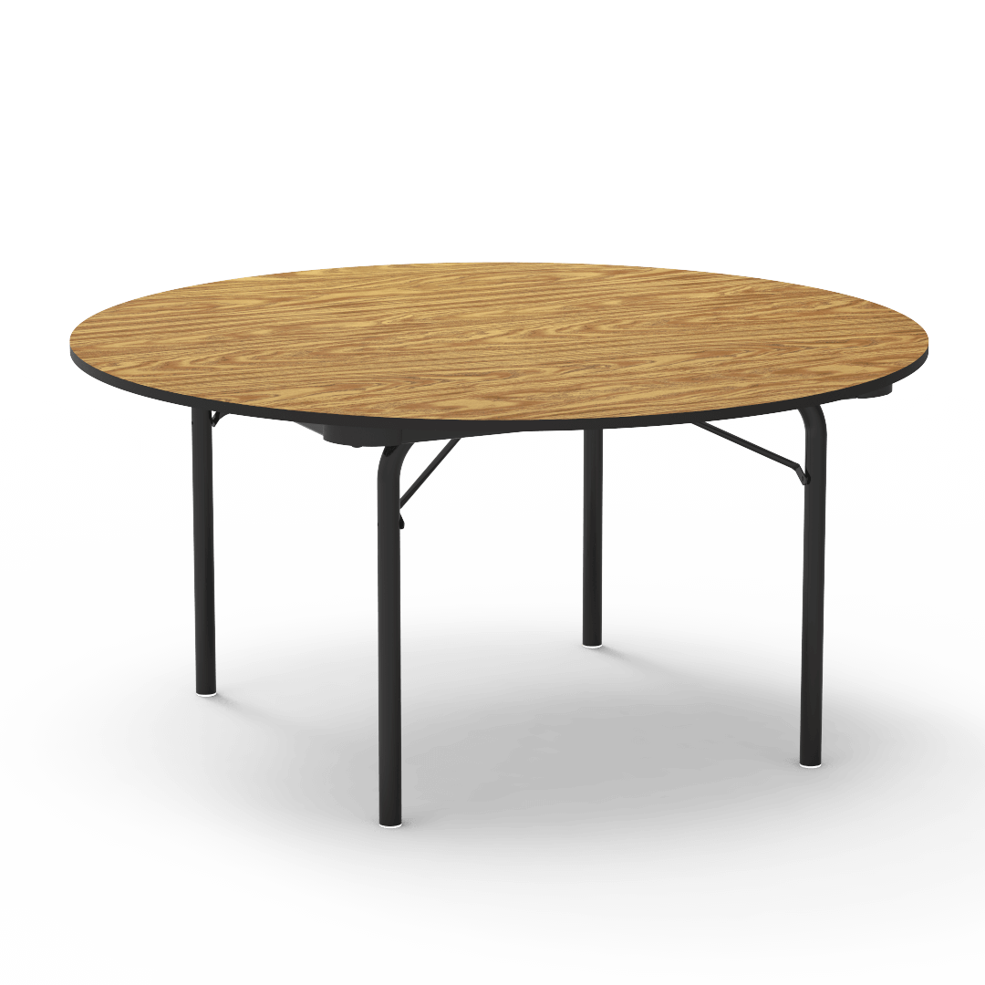Virco 6060R - 6000 series Round 60" Diameter Folding Table, 3/4" thick particle board top - SchoolOutlet