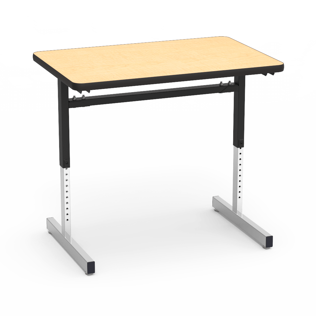 Virco 872436 - 8700 Series Computer Table - Rectangular 24" x 36", 1 1/8" Thick Laminate Top, Height Adjusts 22" - 30" - SchoolOutlet