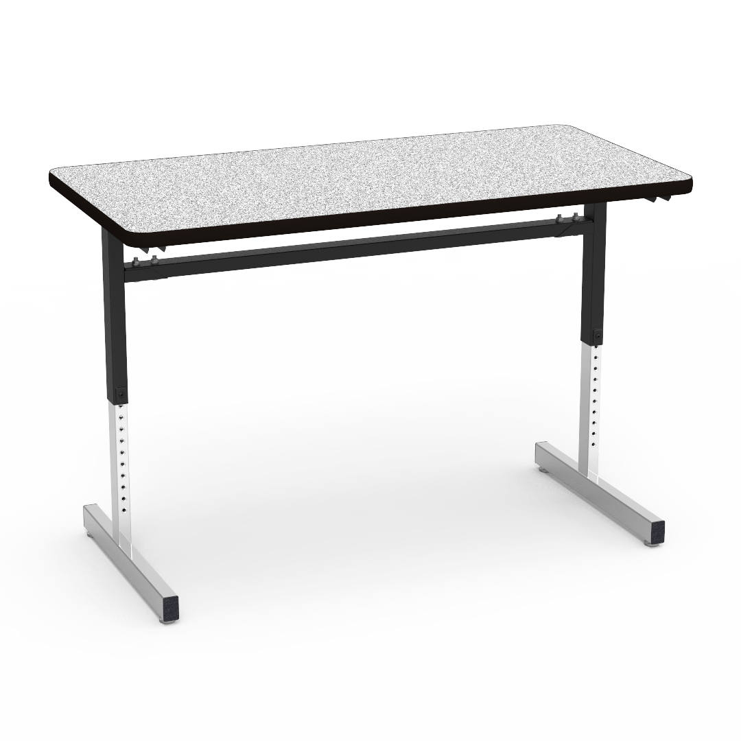 Virco 872448 Computer Table - Rectangular 24" x 48", 1 1/8" Thick Laminate Top, Height Adjusts 22" - 30" - SchoolOutlet
