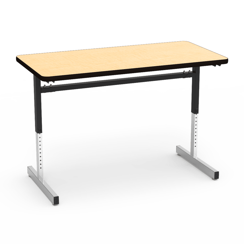 Virco 872448 Computer Table - Rectangular 24" x 48", 1 1/8" Thick Laminate Top, Height Adjusts 22" - 30" - SchoolOutlet