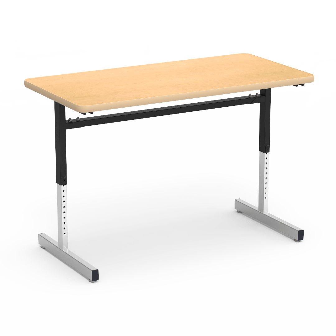 Virco 872448 Computer Table - Rectangular 24" x 48", 1 1/8" Thick Laminate Top, Height Adjusts 22" - 30" - SchoolOutlet