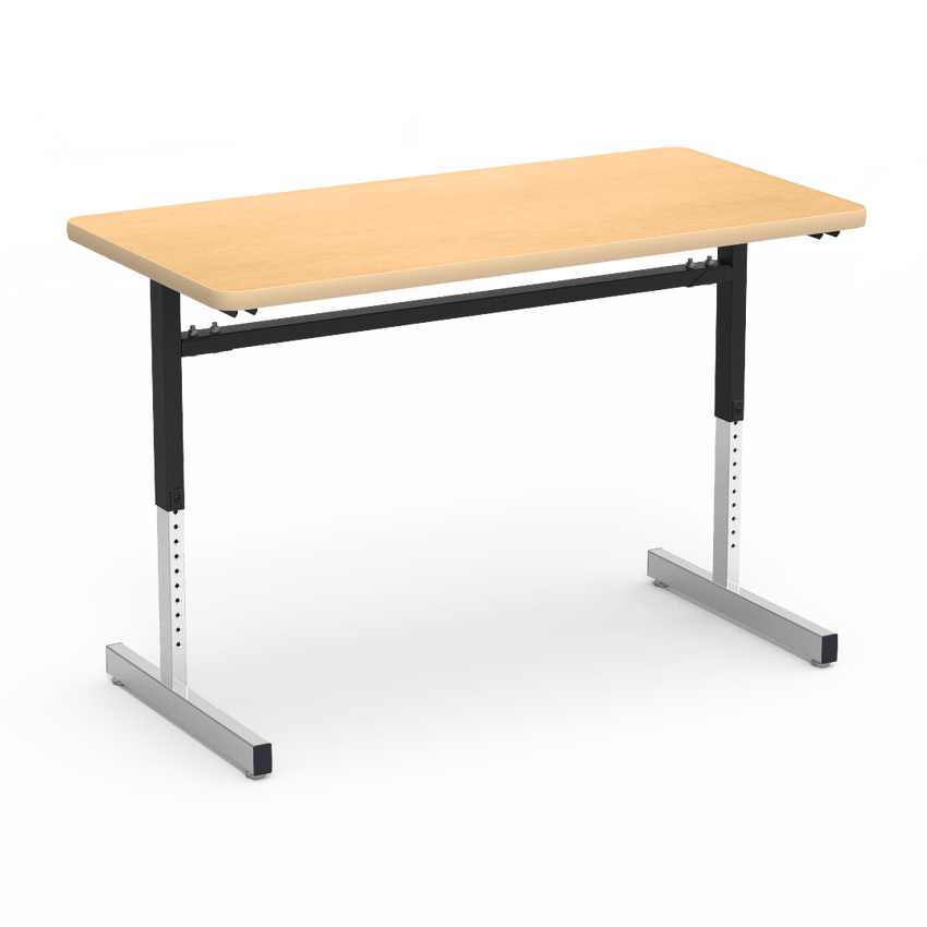 Virco 872448 Computer Table - Rectangular 24" x 48", 1 1/8" Thick Laminate Top, Height Adjusts 22" - 30" - SchoolOutlet