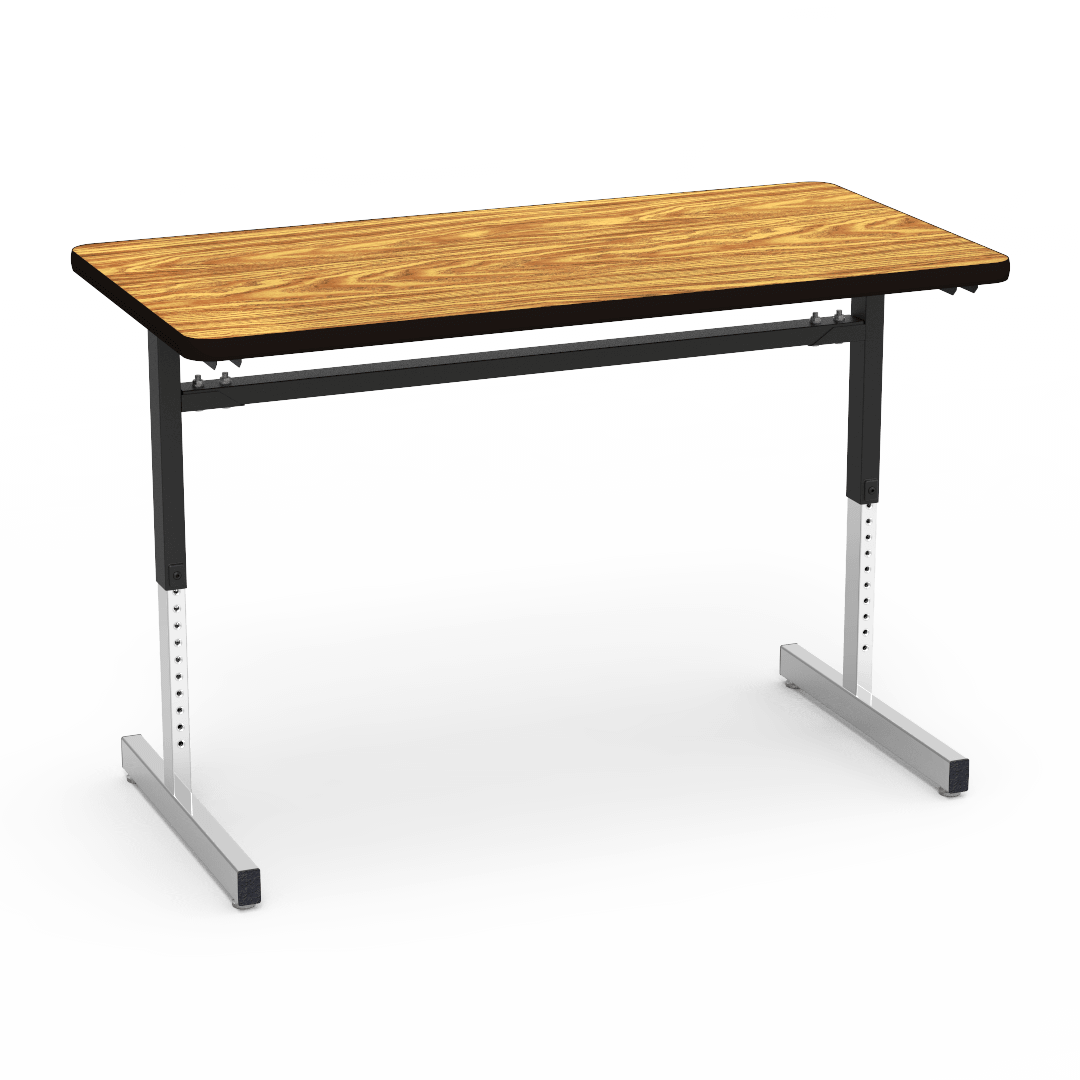 Virco 872448 Computer Table - Rectangular 24" x 48", 1 1/8" Thick Laminate Top, Height Adjusts 22" - 30" - SchoolOutlet