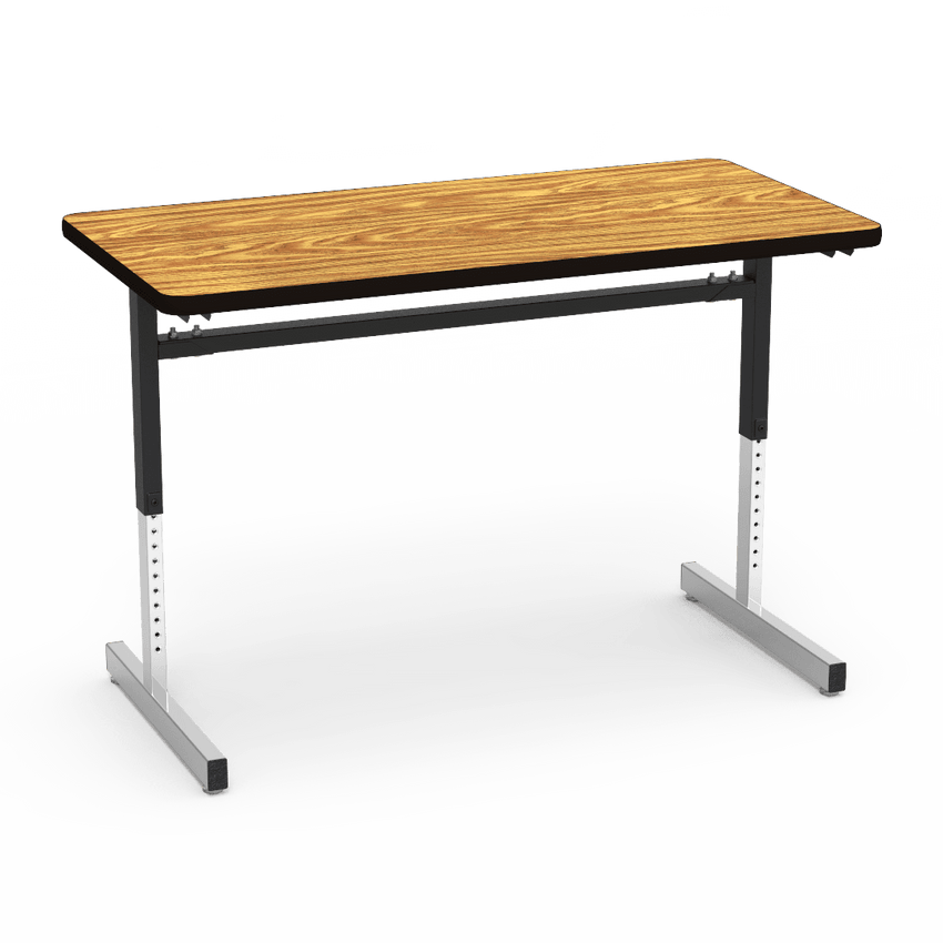 Virco 872448 Computer Table - Rectangular 24" x 48", 1 1/8" Thick Laminate Top, Height Adjusts 22" - 30" - SchoolOutlet