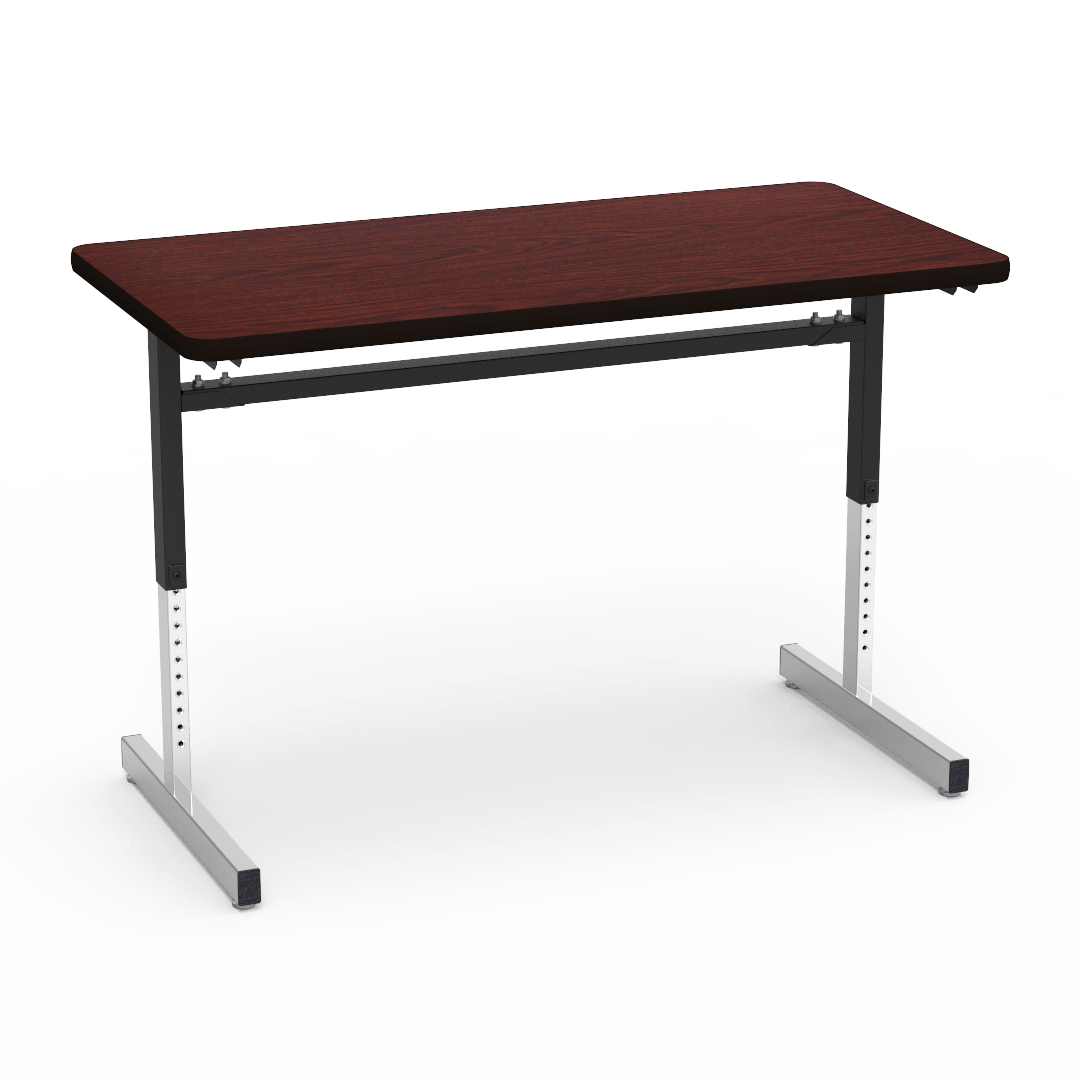 Virco 872448 Computer Table - Rectangular 24" x 48", 1 1/8" Thick Laminate Top, Height Adjusts 22" - 30" - SchoolOutlet