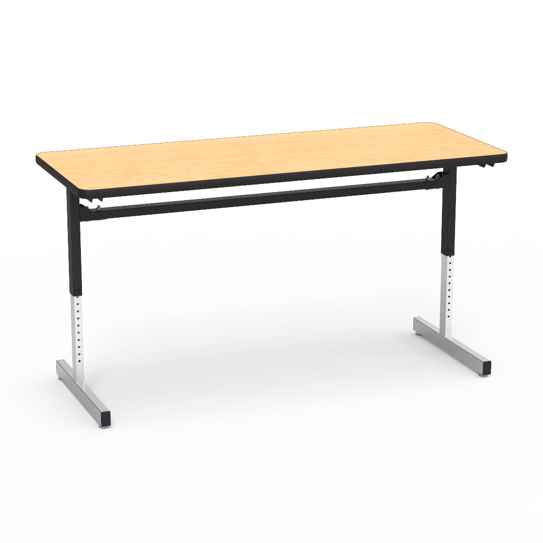 Virco 872460 - Table, 8700 series, computer table, cantilever leg, 24" x 60" x 1-1/8" high - SchoolOutlet