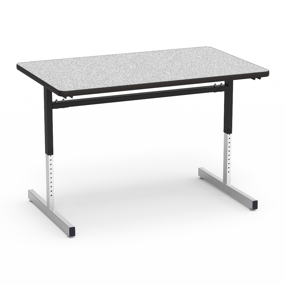 Virco 873048 - Computer Table - Rectangular 30" x 48", 1 1/8" Thick Laminate Top, Height Adjusts 22" - 30" - SchoolOutlet