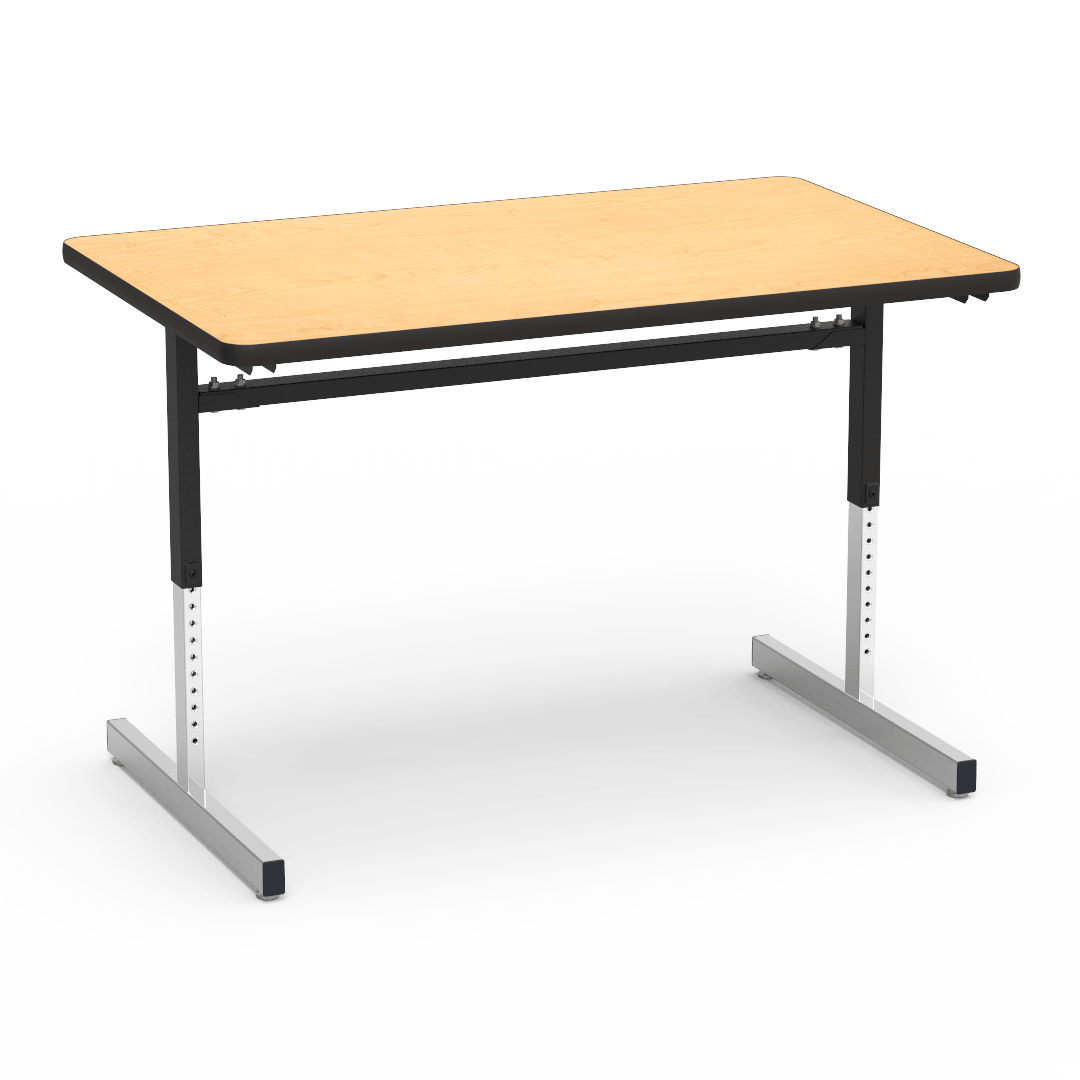 Virco 873048 - Computer Table - Rectangular 30" x 48", 1 1/8" Thick Laminate Top, Height Adjusts 22" - 30" - SchoolOutlet