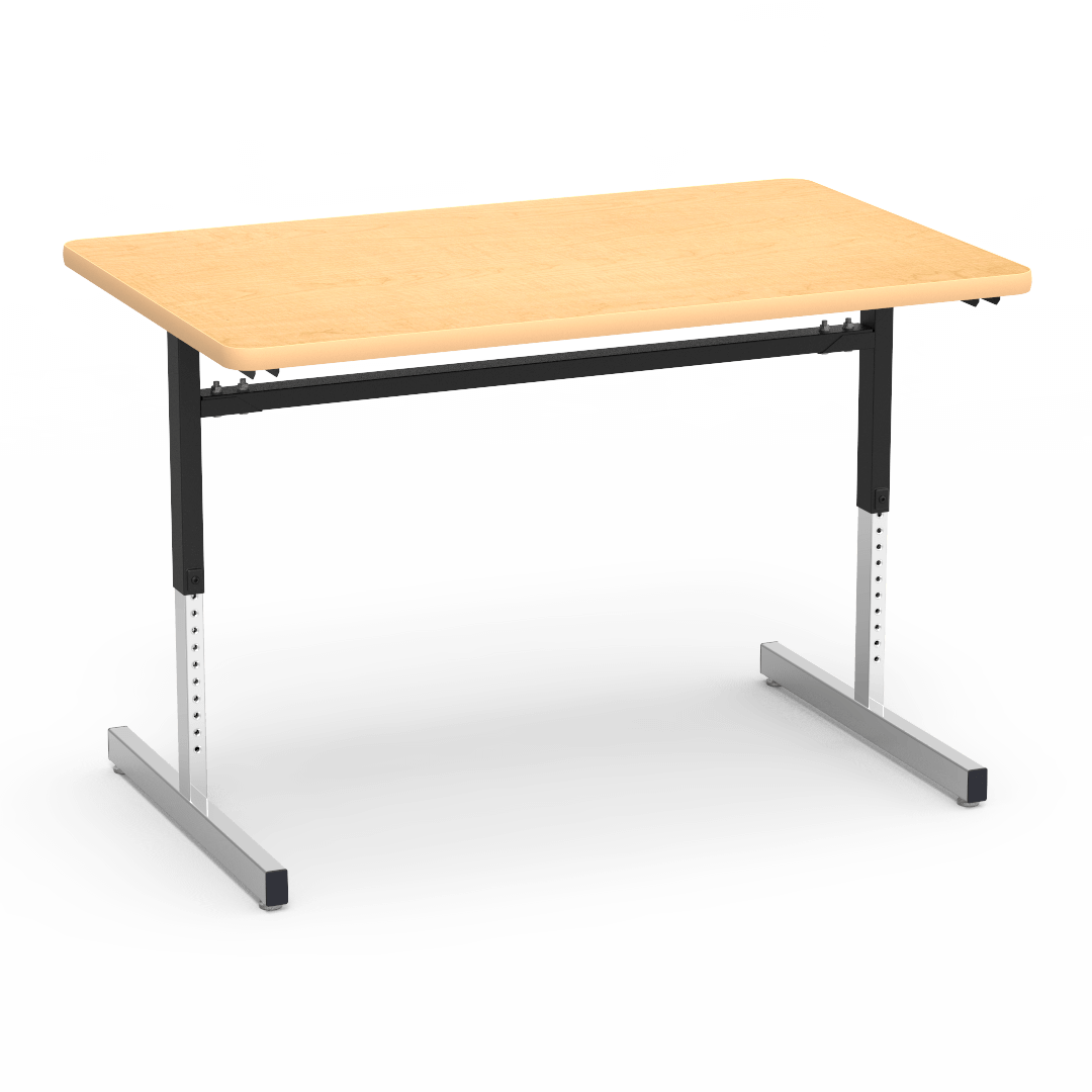 Virco 873048 - Computer Table - Rectangular 30" x 48", 1 1/8" Thick Laminate Top, Height Adjusts 22" - 30" - SchoolOutlet