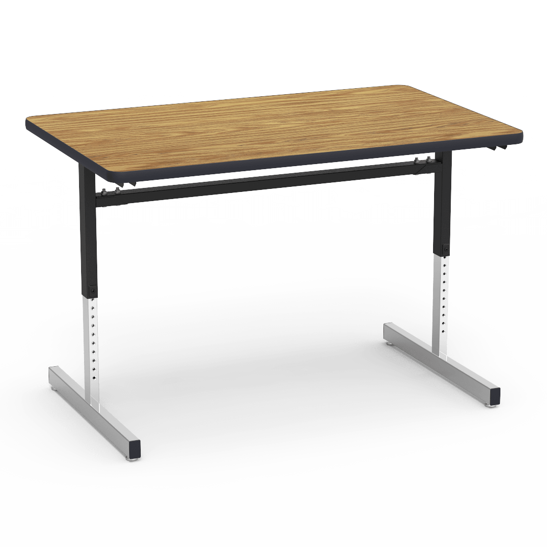 Virco 873048 - Computer Table - Rectangular 30" x 48", 1 1/8" Thick Laminate Top, Height Adjusts 22" - 30" - SchoolOutlet