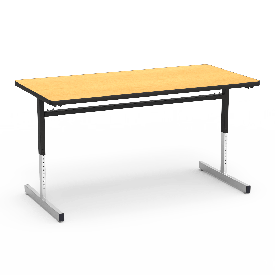 Virco 873060 - Computer Table - Rectangular 30" x 60", 1 1/8" Thick Laminate Top, Height Adjusts 22" - 30" - SchoolOutlet