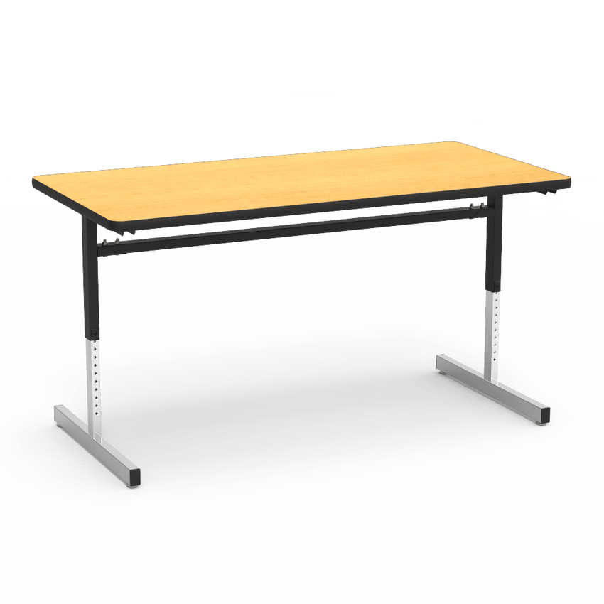Virco 873060 - Computer Table - Rectangular 30" x 60", 1 1/8" Thick Laminate Top, Height Adjusts 22" - 30" - SchoolOutlet