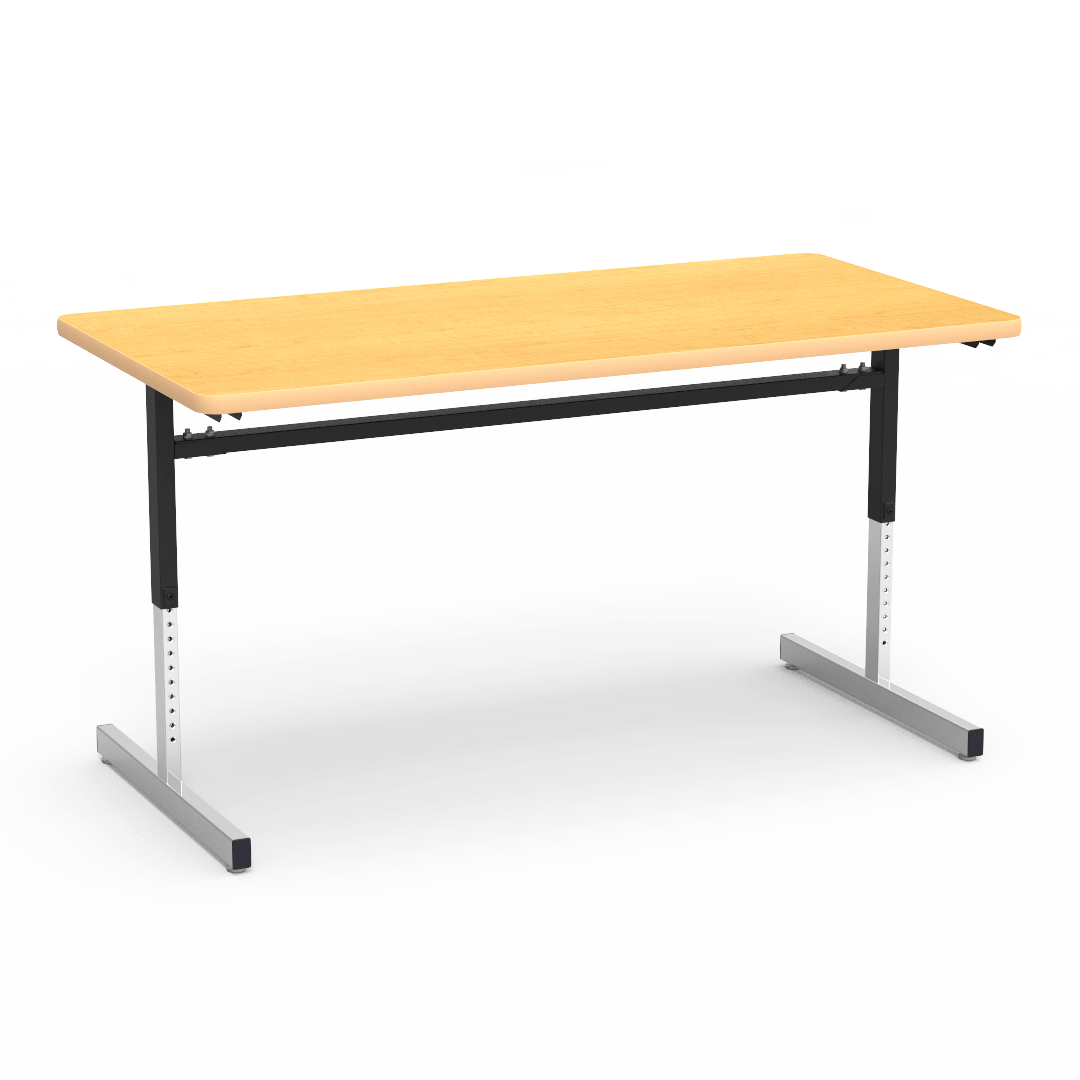 Virco 873060 - Computer Table - Rectangular 30" x 60", 1 1/8" Thick Laminate Top, Height Adjusts 22" - 30" - SchoolOutlet