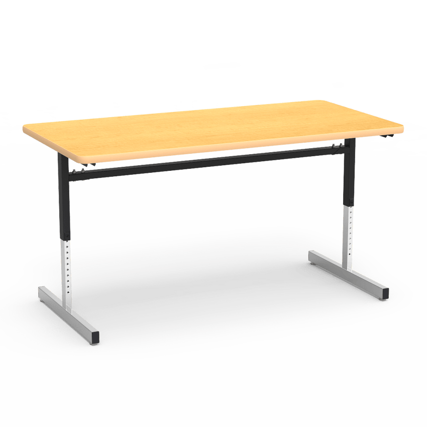 Virco 873060 - Computer Table - Rectangular 30" x 60", 1 1/8" Thick Laminate Top, Height Adjusts 22" - 30" - SchoolOutlet