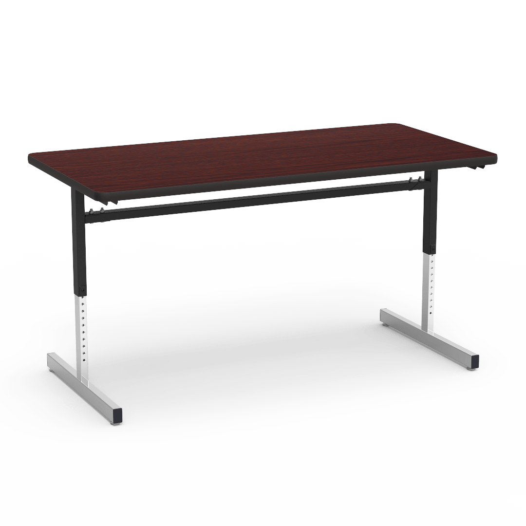 Virco 873060 - Computer Table - Rectangular 30" x 60", 1 1/8" Thick Laminate Top, Height Adjusts 22" - 30" - SchoolOutlet