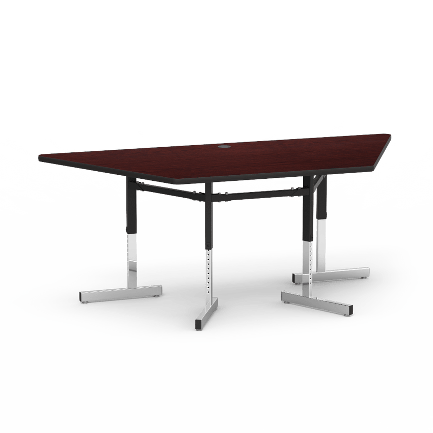 Virco 87TRAP84 - Table, 8700 series, computer table, cantilever legs, 42" x 84" trapezoid, 1-1/8" high pressure laminate particlebo ard top with backing sheet. - SchoolOutlet