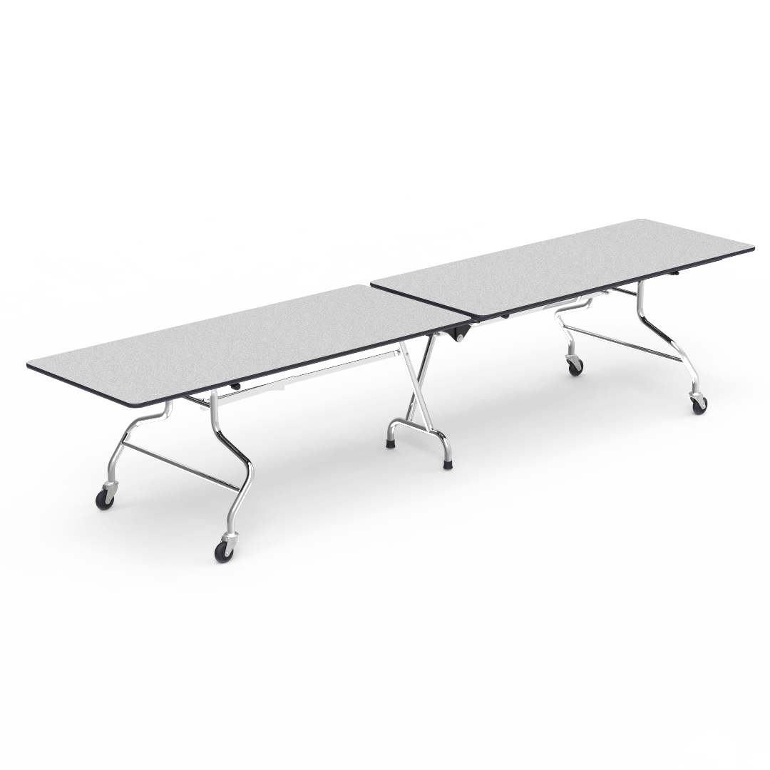 Virco MT30144 - Mobile Folding Cafeteria Table - T-mold Edge - 30"W x 12'L (Virco MT30144) - SchoolOutlet