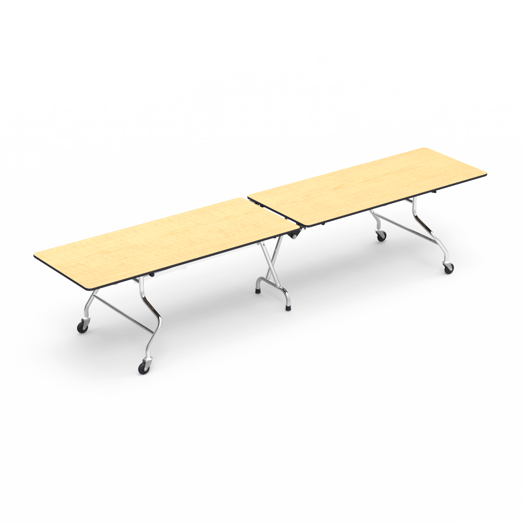 Virco MT30144 - Mobile Folding Cafeteria Table - T-mold Edge - 30"W x 12'L (Virco MT30144) - SchoolOutlet