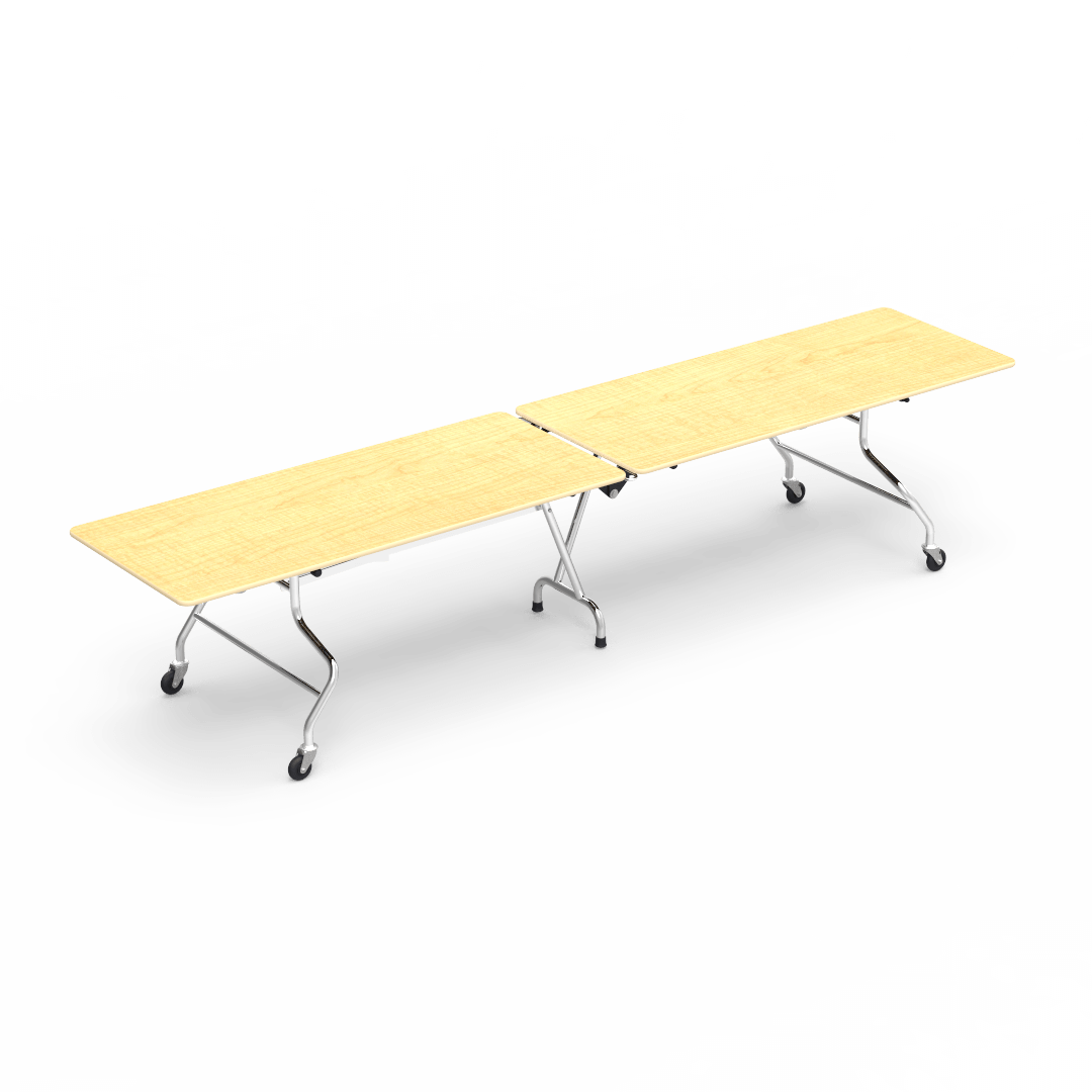 Virco MT30144 - Mobile Folding Cafeteria Table - T-mold Edge - 30"W x 12'L (Virco MT30144) - SchoolOutlet