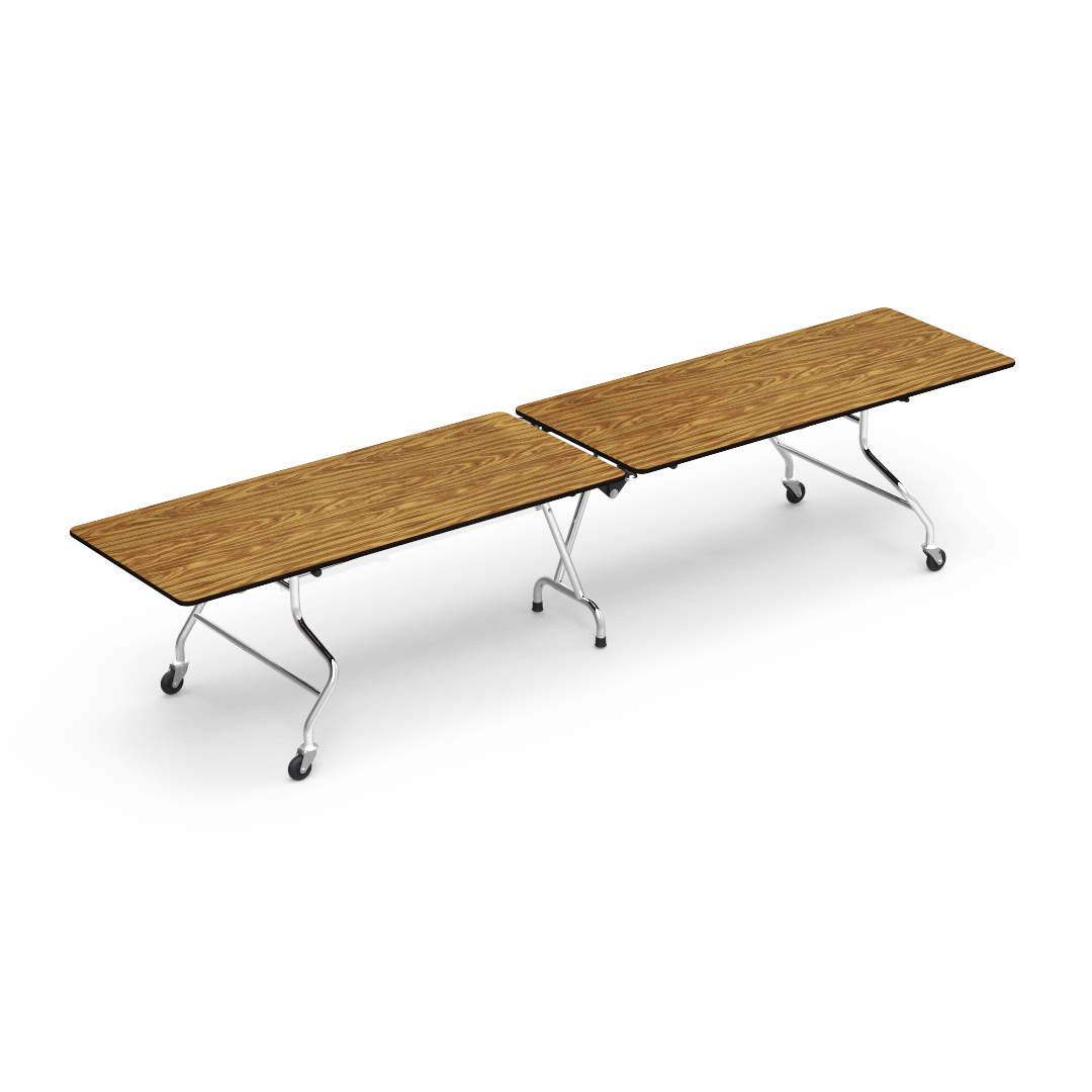 Virco MT30144 - Mobile Folding Cafeteria Table - T-mold Edge - 30"W x 12'L (Virco MT30144) - SchoolOutlet