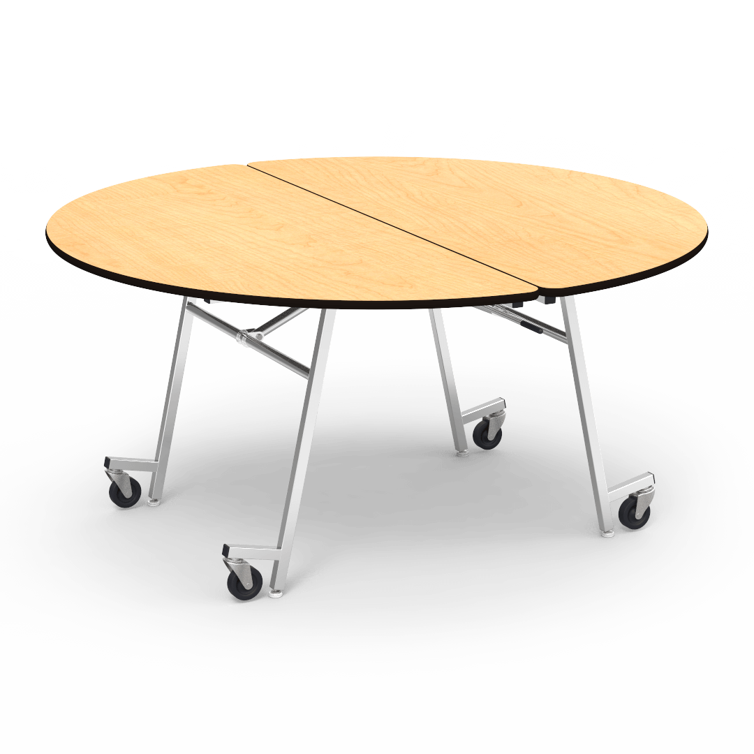 Virco MT60R - Round Mobile Folding Cafeteria Table - T-mold Edge - 60" Diameter x 29" Table Height - SchoolOutlet